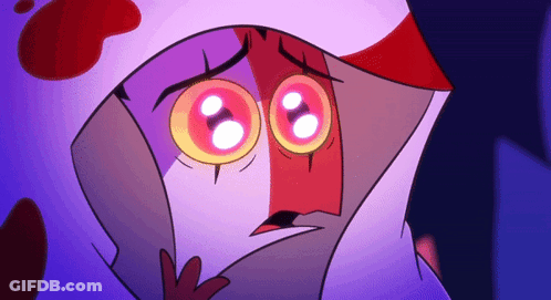 Close Up Of Cartoon Character With Pink Eyes GIF