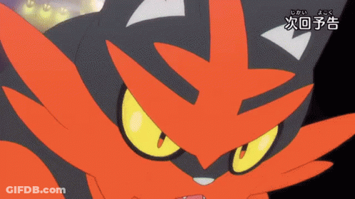 A Close Up Of A Cartoon Character With Chinese Writing On It GIF
