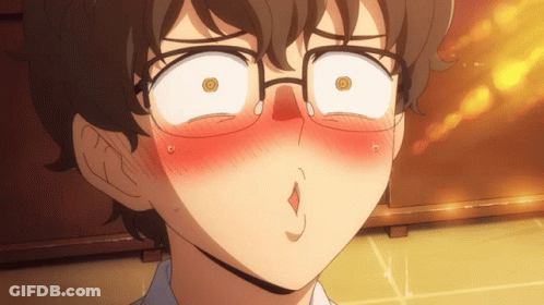 A Close Up Of A Cartoon Character With Glasses Making A Face GIF