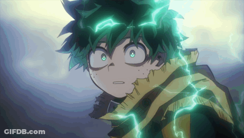 A Close Up Of A Cartoon Character With Green Hair GIF