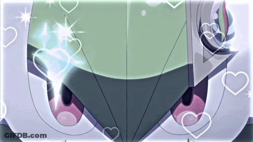 A Close Up Of A Cartoon Character With Hearts Surrounding It GIF