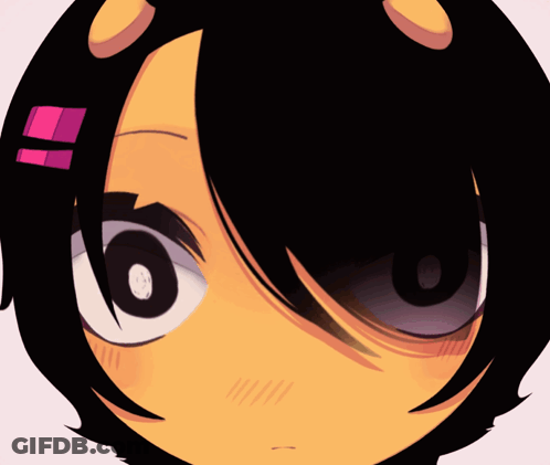 A Close Up Of A Cartoon Character With Horns GIF