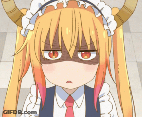 A Close Up Of A Cartoon Character With Horns GIF