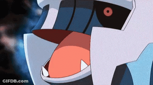 A Close Up Of A Cartoon Character With Its Mouth Open And Tongue Sticking Out . GIF