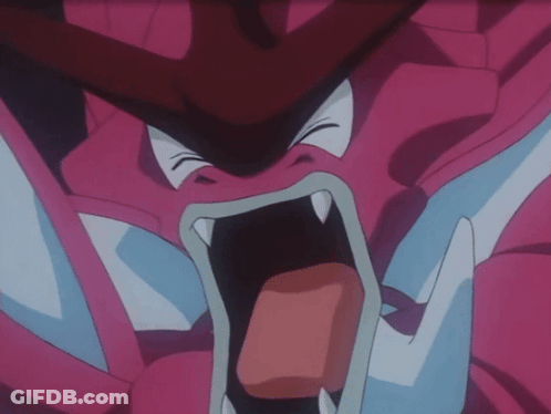 A Close Up Of A Cartoon Character With Its Mouth Wide Open GIF