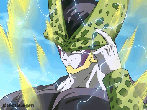 A Close Up Of A Cartoon Character With Lightning Coming Out Of His Head GIF