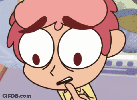 A Close Up Of A Cartoon Character With Pink Hair Making A Face GIF