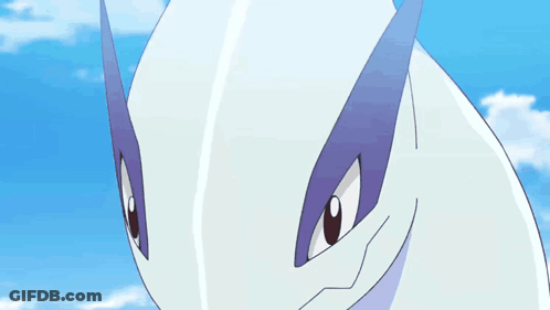A Close Up Of A Cartoon Character With Purple Eyes GIF
