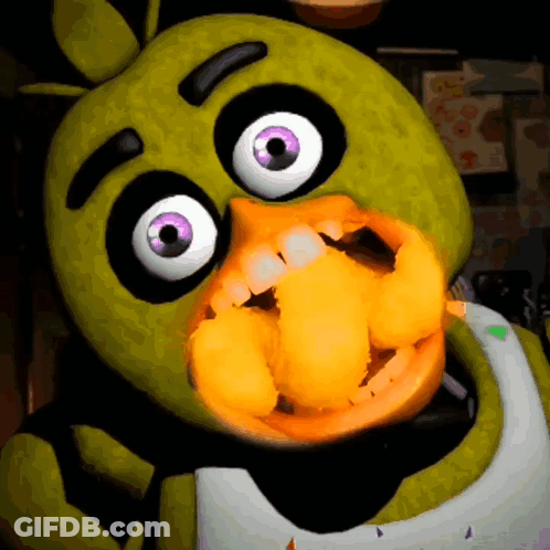 A Close Up Of A Cartoon Character With Purple Eyes GIF