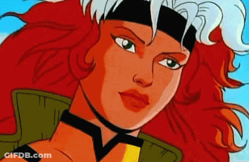 A Close Up Of A Cartoon Character With Red Hair And A Headband On Her Head . GIF