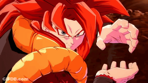 A Close Up Of A Cartoon Character With Red Hair And Orange Arms GIF