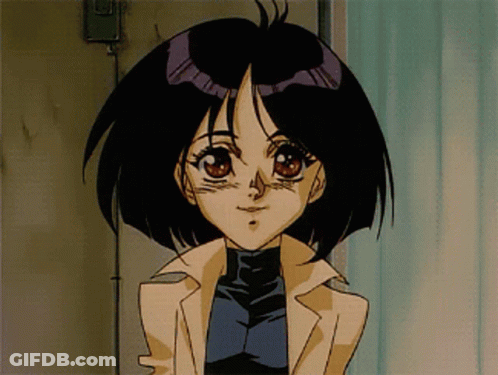 A Close Up Of A Cartoon Character With Short Hair GIF