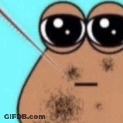 A Close Up Of A Cartoon Character With Sunglasses And A Needle In Its Eye . GIF