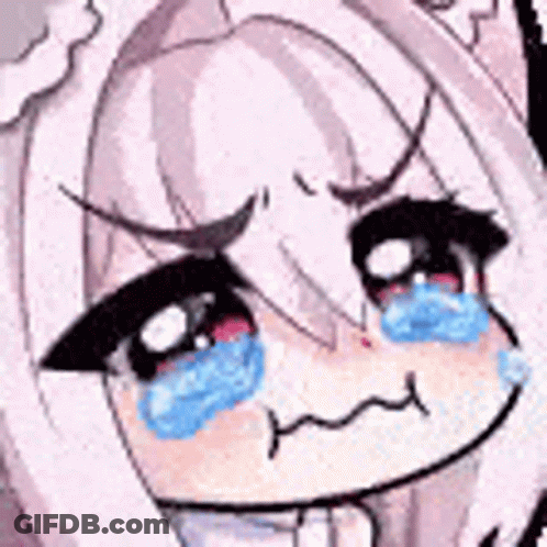 A Close Up Of A Cartoon Character With Tears In Her Eyes . GIF
