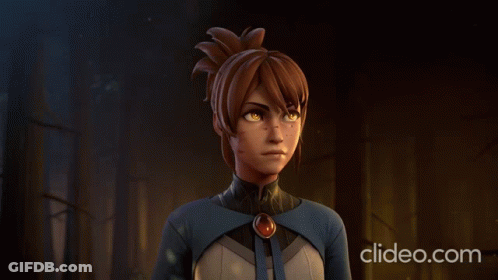 A Close Up Of A Cartoon Character With The Website Clideo.com In The Background GIF