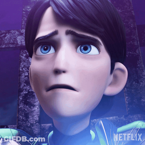 A Close Up Of A Cartoon Character With The Word Netflix On The Bottom GIF