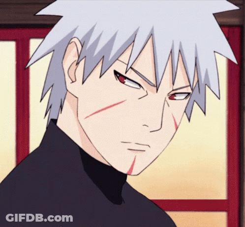 A Close Up Of A Cartoon Character With White Hair GIF