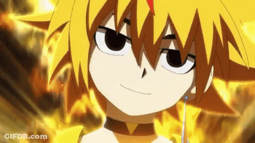 A Close Up Of A Cartoon Character With Yellow Hair Making A Funny Face GIF
