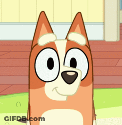 A Close Up Of A Cartoon Dog With A Horseshoe In The Background GIF