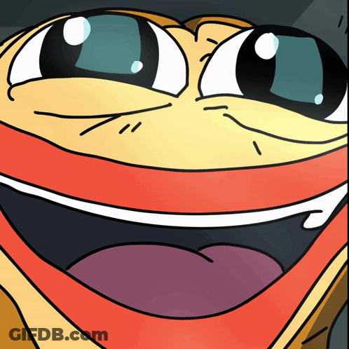 A Close Up Of A Cartoon Face With A Big Smile On It GIF