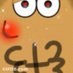 A Close Up Of A Cartoon Face With A Red Nose And The Number 3 Written In Black GIF