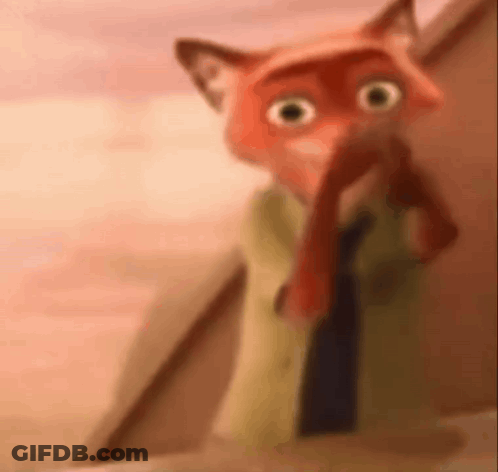 A Close Up Of A Cartoon Fox Wearing A Green Jacket And Tie . GIF