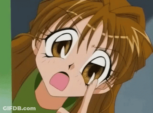 A Close Up Of A Cartoon Girl 'S Face With A Surprised Expression On Her Face GIF