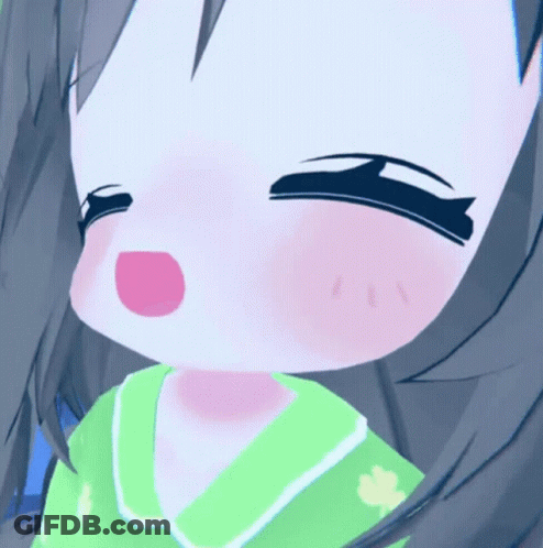 A Close Up Of A Cartoon Girl With A Green Shirt GIF