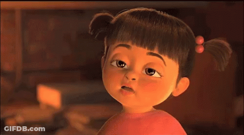 A Close Up Of A Cartoon Girl With Pigtails Looking At The Camera GIF