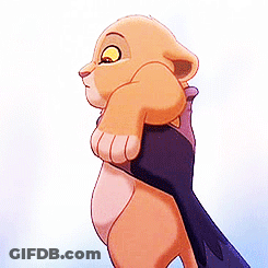 A Close Up Of A Cartoon Lion Holding Another Lion GIF
