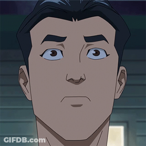 A Close Up Of A Cartoon Man 'S Face With A Serious Look On His Face GIF