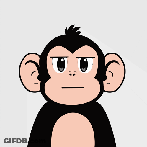 A Close Up Of A Cartoon Monkey 'S Face With A Surprised Look On His Face GIF