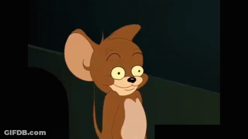 A Close Up Of A Cartoon Mouse With Big Yellow Teeth GIF