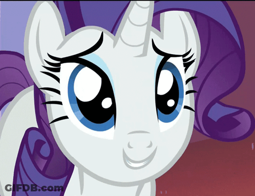 A Close Up Of A Cartoon Pony With A Sad Look On Its Face GIF