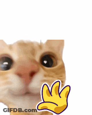 A Close Up Of A Cat Giving A Thumbs Up With A Yellow Hand . GIF