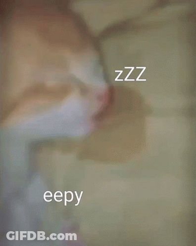A Close Up Of A Cat Sleeping With The Words Zzz Eepy Above It GIF