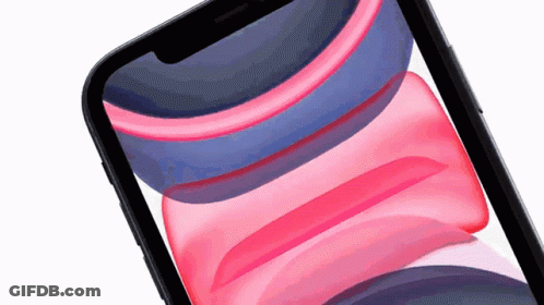A Close Up Of A Cell Phone Screen With A Pink And Blue Background GIF