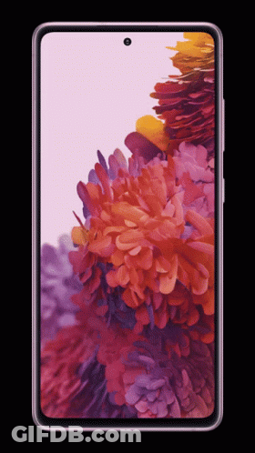 A Close Up Of A Cell Phone Screen With A Purple Flower On It GIF