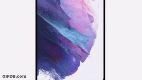 A Close Up Of A Cell Phone With A Purple And Blue Background GIF
