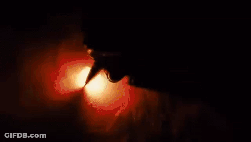 A Close Up Of A Chicken 'S Head In The Dark With The Sun Shining Through Its Beak . GIF
