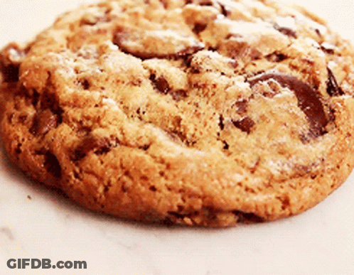 A Close Up Of A Chocolate Chip Cookie On A Plate GIF