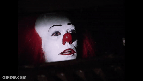 A Close Up Of A Clown With The Text Oh Yes GIF