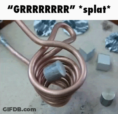 A Close Up Of A Copper Spiral With The Words " Grrrrrrr " Written On The Top GIF