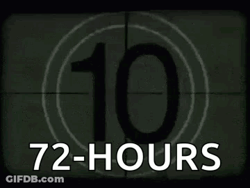 A Close Up Of A Countdown Clock With The Words `` 72 Hours '' On It . GIF