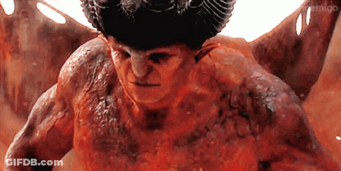 A Close Up Of A Demon With The Word Remigo On The Bottom Right Corner GIF