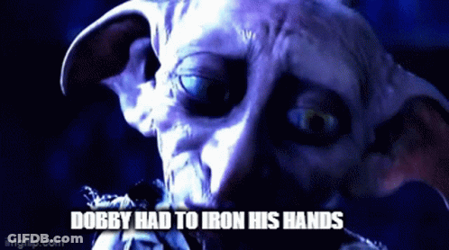 A Close Up Of A Dobby From Harry Potter GIF