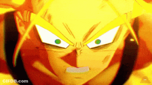 A Close Up Of A Dragon Ball Z Character 'S Face GIF