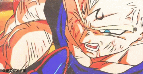 A Close Up Of A Dragon Ball Z Character 'S Face With Blood On It GIF