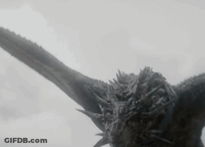 A Close Up Of A Dragon Flying In The Air . GIF