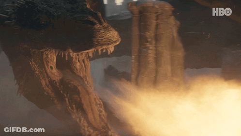 A Close Up Of A Dragon With Hbo Written On The Bottom GIF